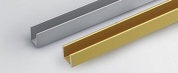 Профиль Canalino U 10х10х1мм 2,0м анод.алюминий золото матовое