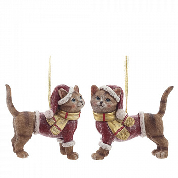 Фигурка декоративная подвесная "Кошка", 2в., L11 W4 H10